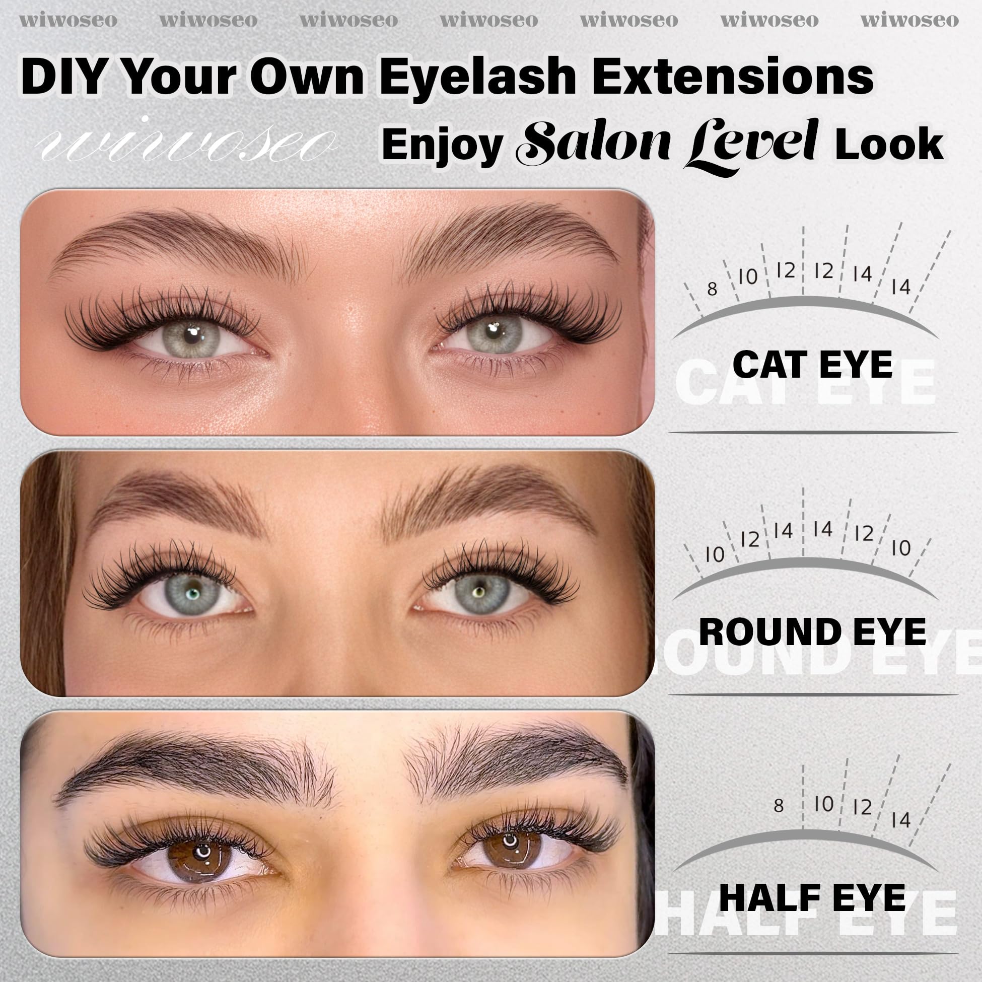 wiwoseo lash tweezers and brush for easy cluster placement.