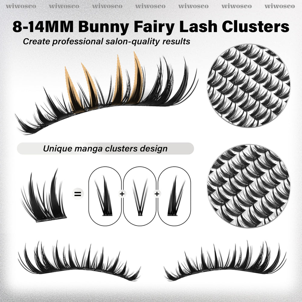 wiwoseo Spiky Manga Lashes add playful texture for daily, standout lashes.