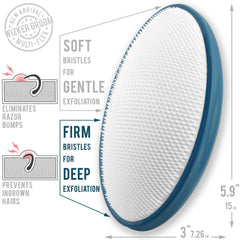 WIZKER Premium ingrown hair exfoliating brush prepares skin for shaving, waxing, laser, or dermaplaning