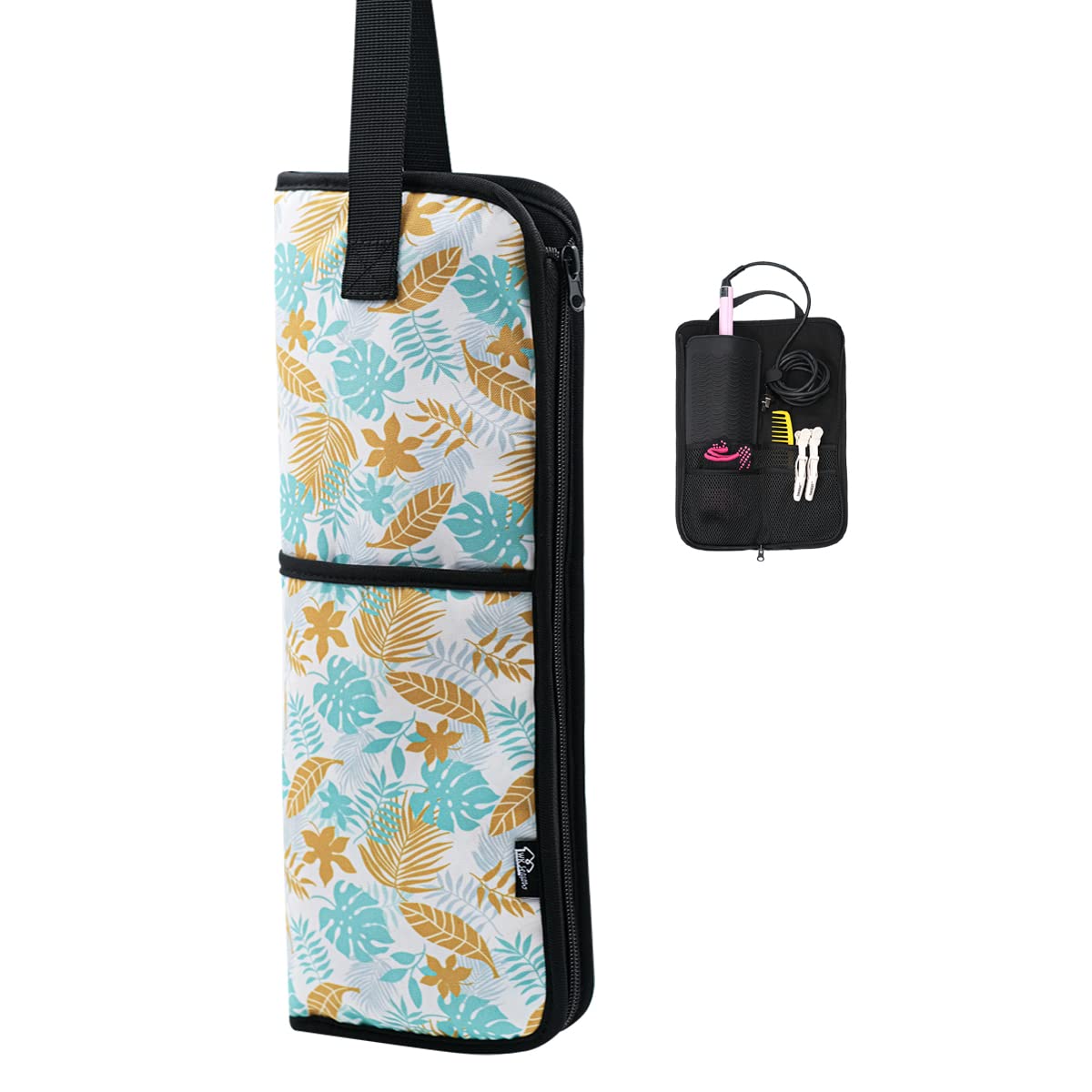 WK IEASON hair flat iron case with front pockets for organized storage