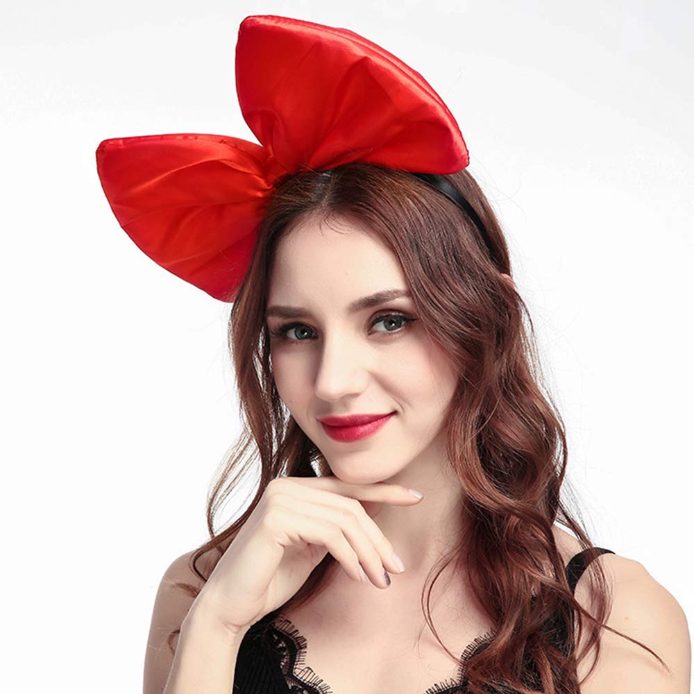 WLBON Bow Headband Red back view shows full bow silhouette for cosplay