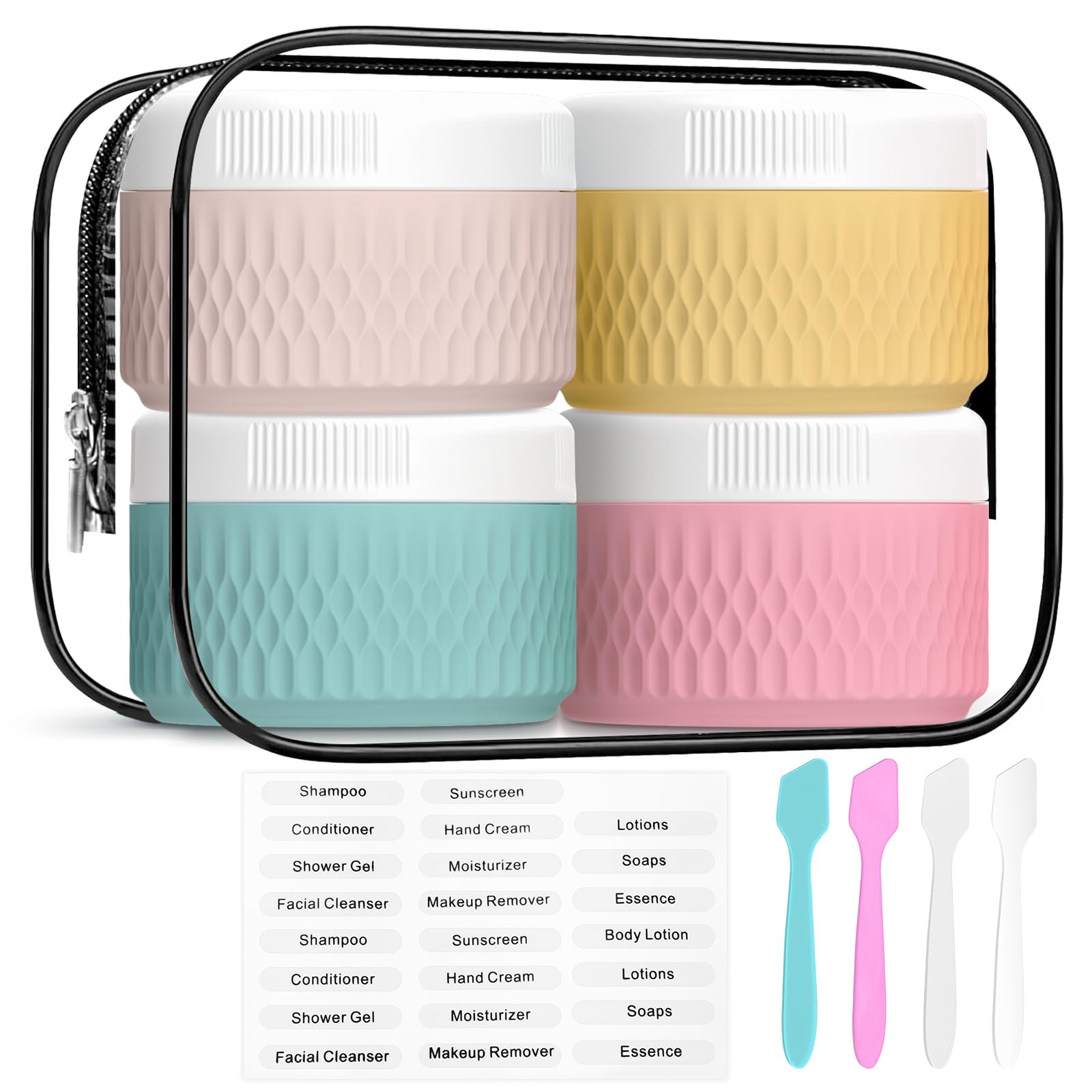 WLEAD BPA-free silicone cream jar, compact 2oz, ideal for travel and on-the-go skincare.