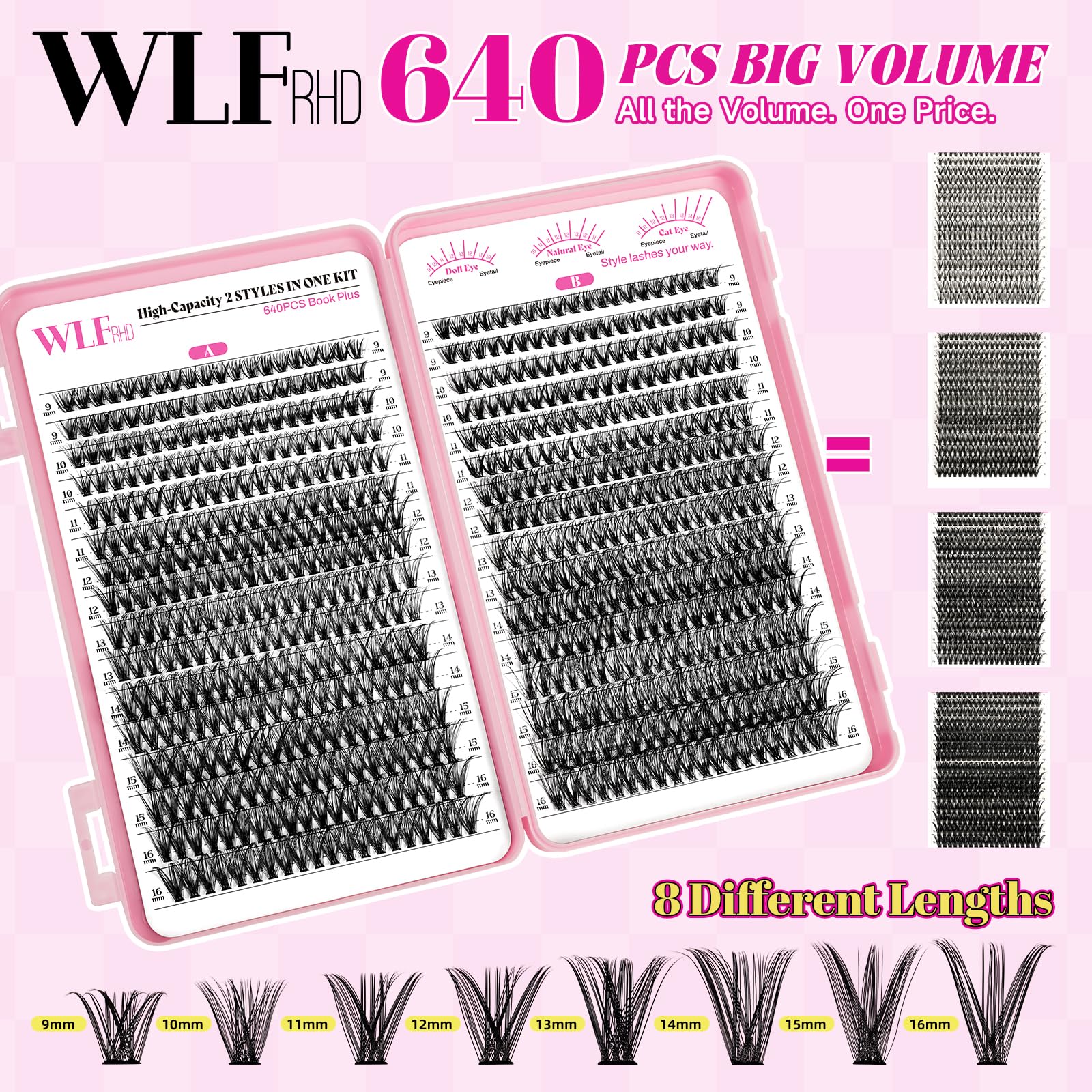 40D+50D lash clusters offer versatile styles for many looks.