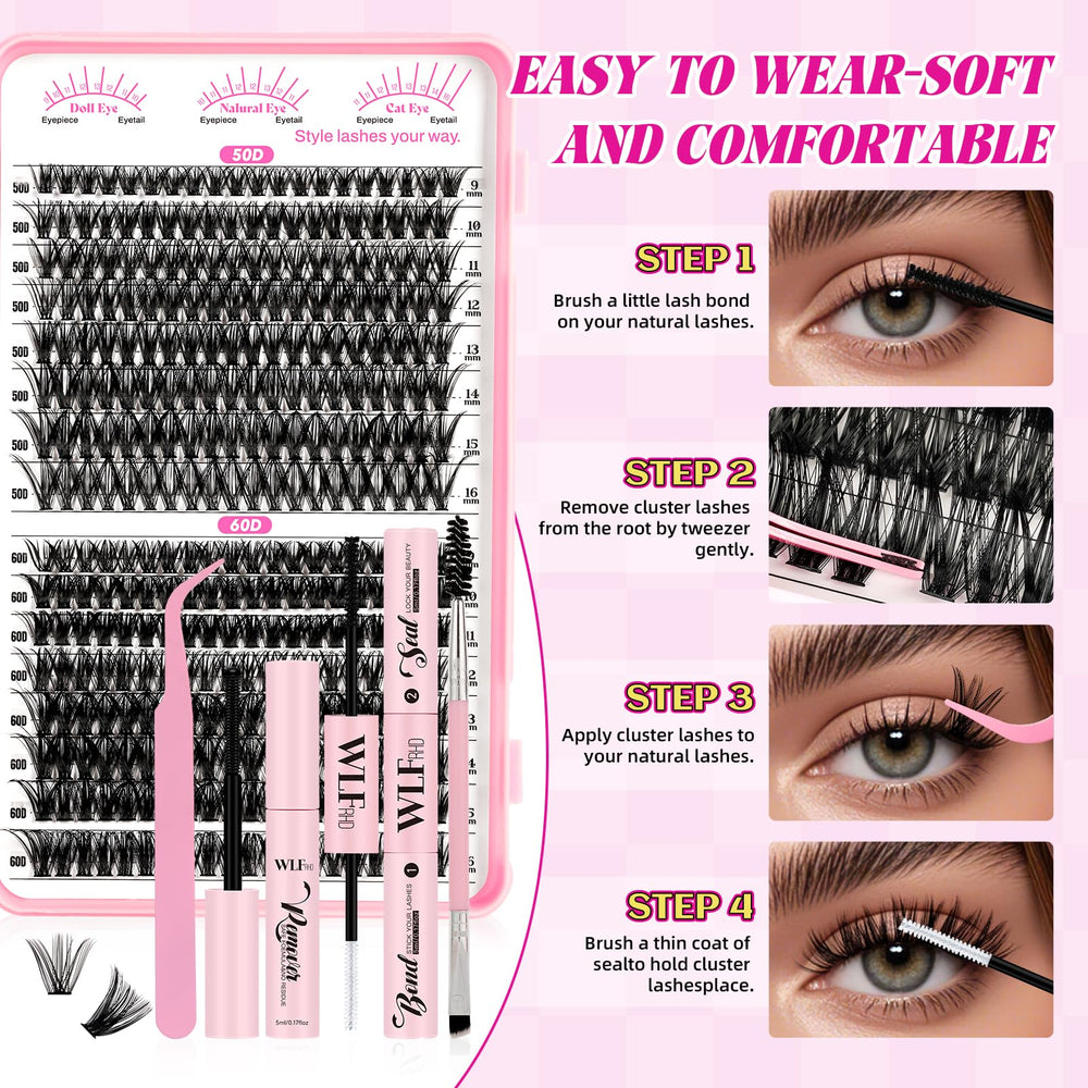 WLFRHD D-Curl Clusters provide durable lift and long-lasting shape