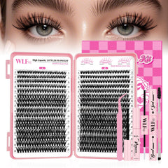 WLFRHD WLF lash clusters kit case keeps everything organized for at-home use.
