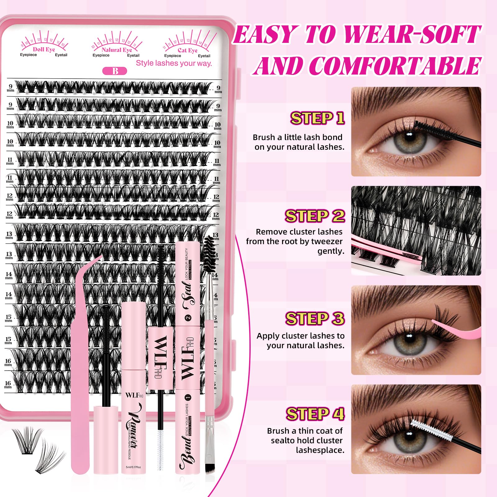 WLFRHD WLF mixed lengths 9-16 mm for varied eye styles