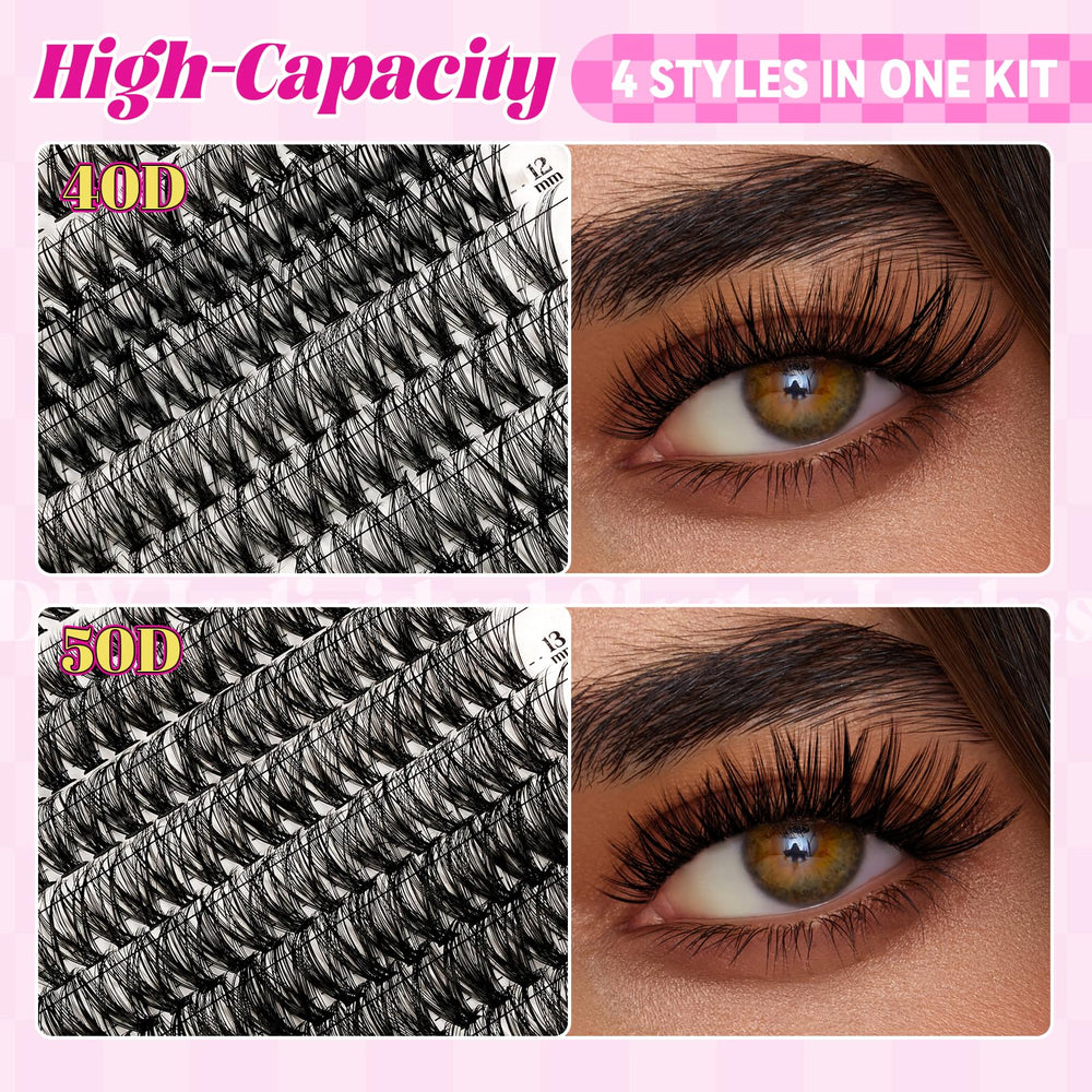 Mixed-length lash clusters 9-16mm create varied eye shapes.
