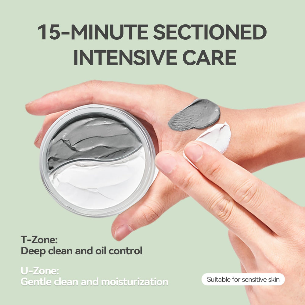 WNP Duo Cleansing Clay Mask on the face demonstrates easy at-home spa cleansing.
