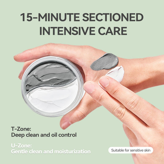 WNP Duo Cleansing Clay Mask on the face demonstrates easy at-home spa cleansing.