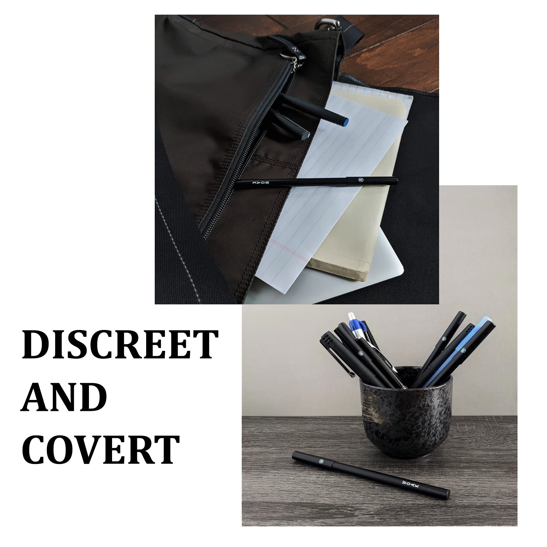 WOAK Stealth Fighter Pen discreet design fits in a pocket