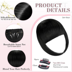 Wodelanle clip-in bangs natural blending on side profile for seamless style