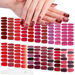 WOKOTO gradient red-pink nail wraps for elegant gradient nails and long wear