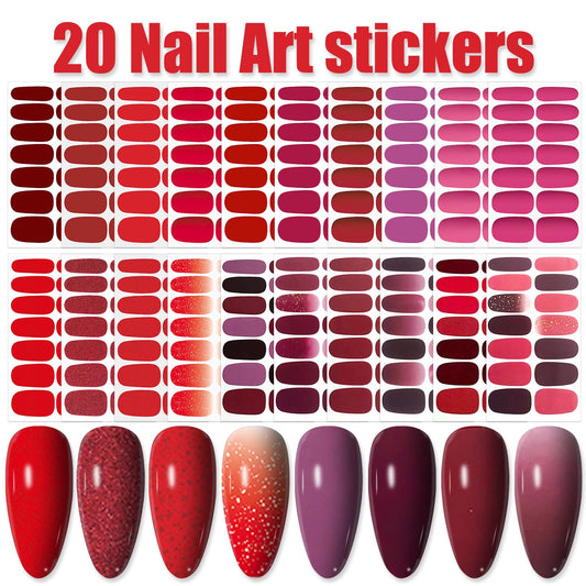 WOKOTO solid red nail wraps for bold color and quick application