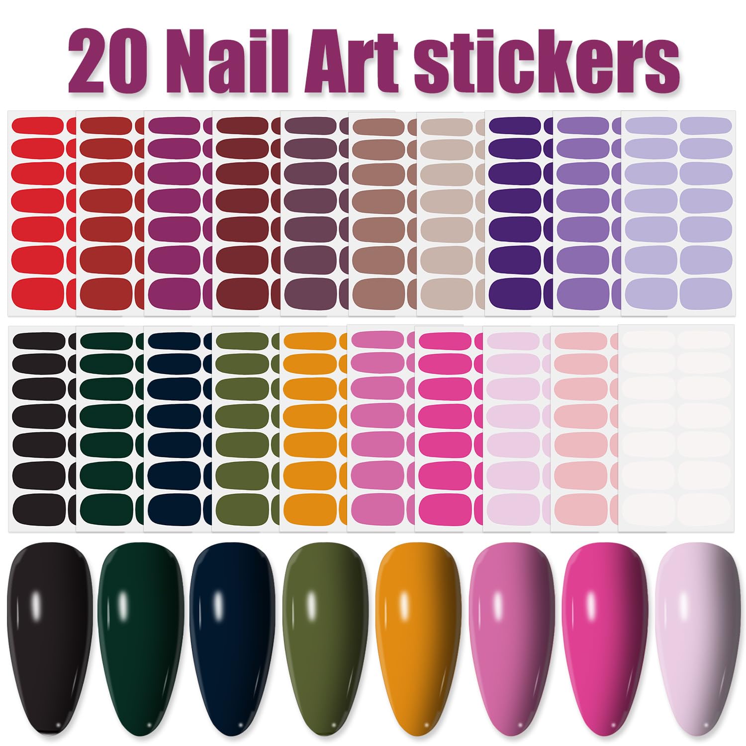 WOKOTO solid nail strips with seven sizes fit nails easily.