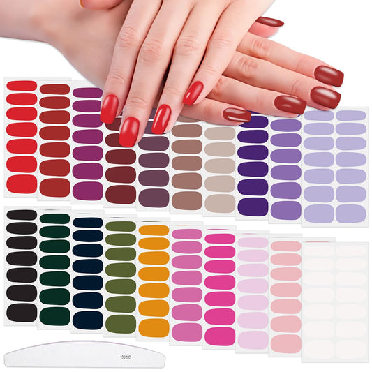 WOKOTO solid nail strips in mixed colors for quick, salon-like nails.
