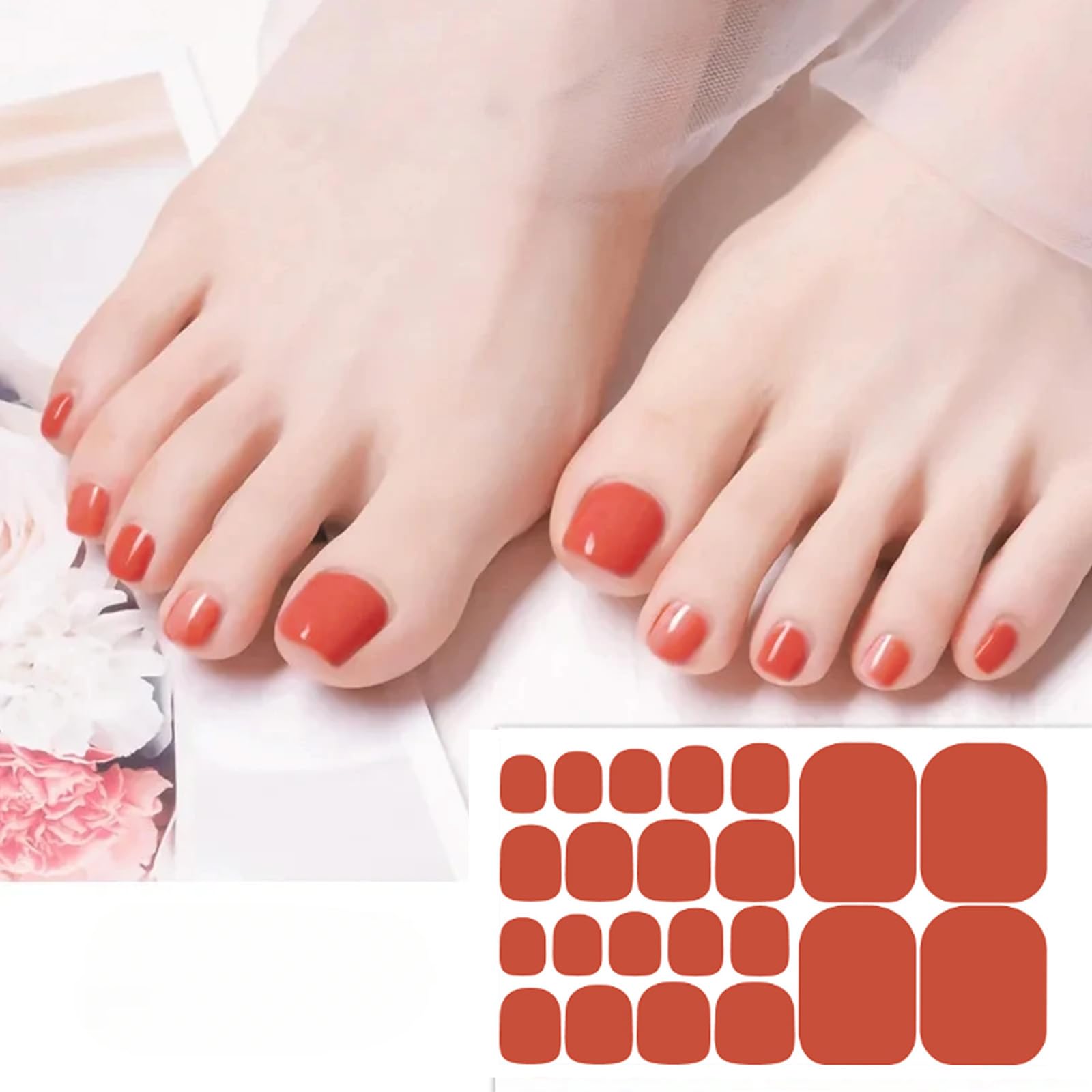 WOKOTO brown toe nail strips for versatile, natural look.