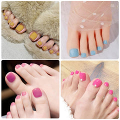 WOKOTO soft‑pink toe nail strips for delicate nails.