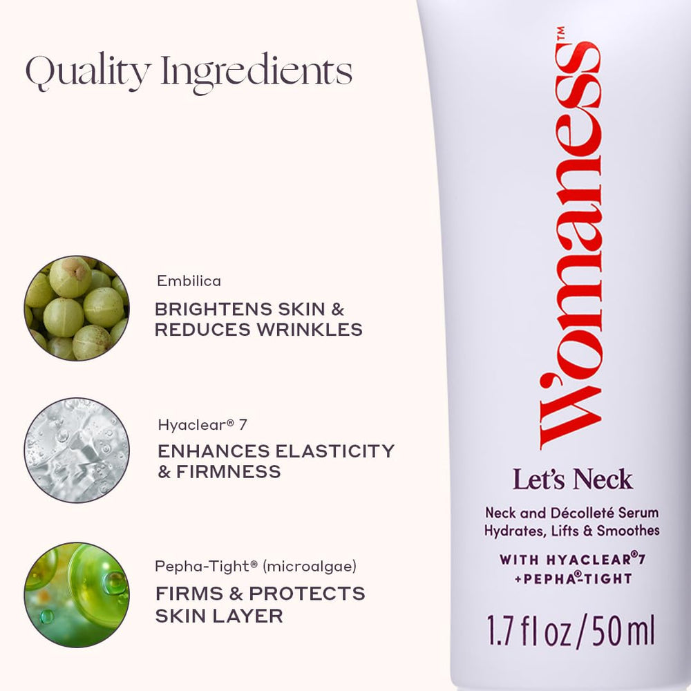 Under-chin application with Womaness Let’s Neck Serum enhances absorption.