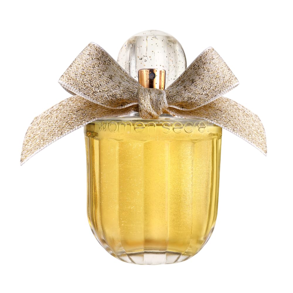 Women Secret Gold Seduction bottle closeup showcasing luxurious gold accents for gifting.