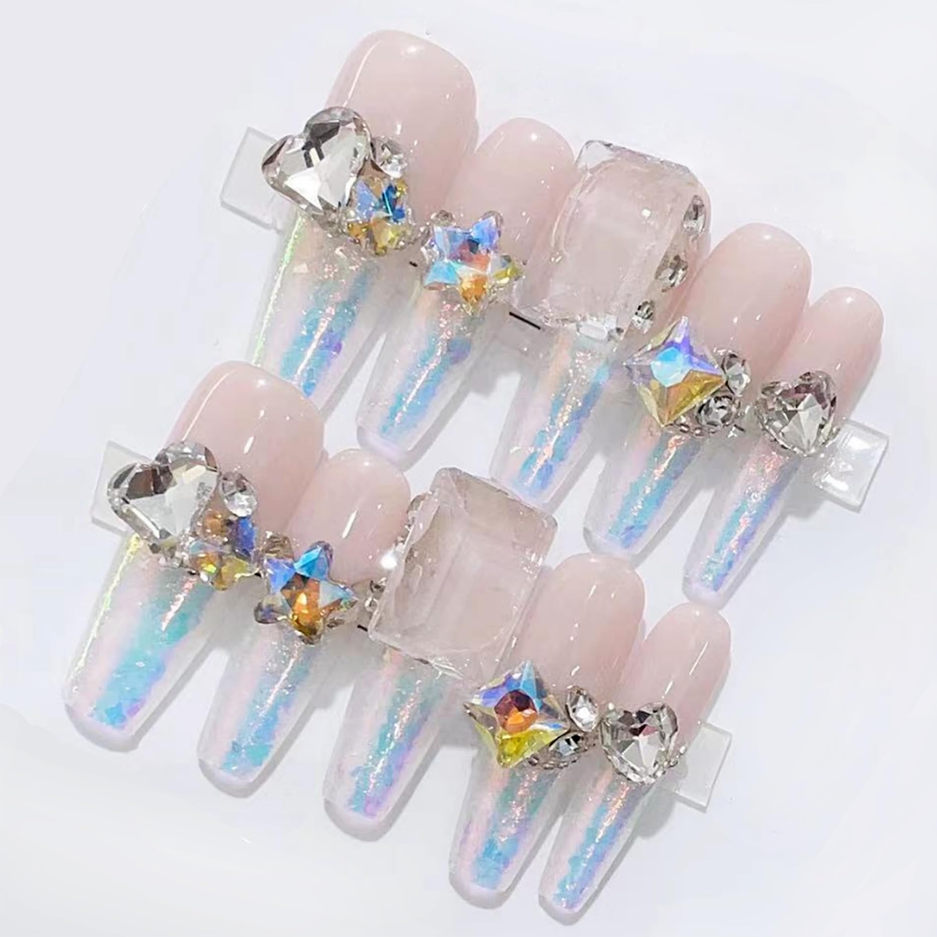 WOMHOPE rhinestone vintage flower nails add sparkle for sophisticated looks