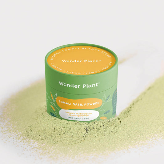 Wonder Plant Qasil powder for body and hair cleansing, leaving skin and hair refreshed.