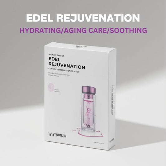 Wonjin Effect Edel Rejuvenation Mask sheet close-up showing texture and hydration.