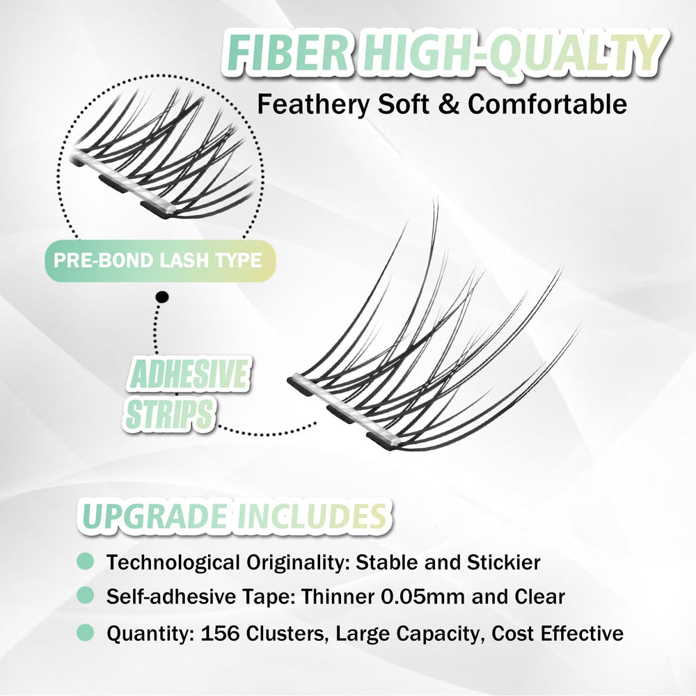 WONSIS clear-band lash clusters blend naturally with lashes