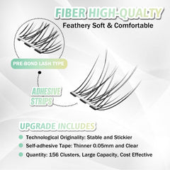 WONSIS clear-band lash clusters blend naturally with lashes