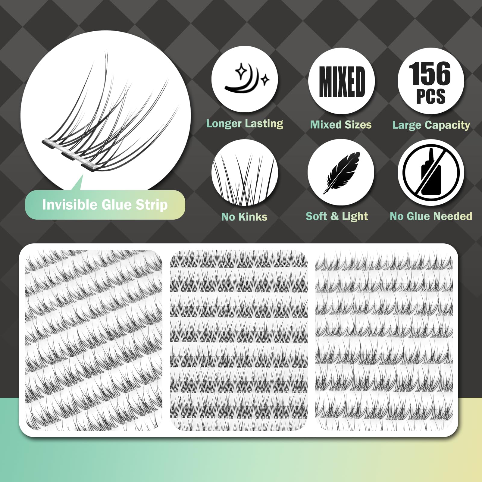 WONSIS pre-glued lashes offer easy application without glue