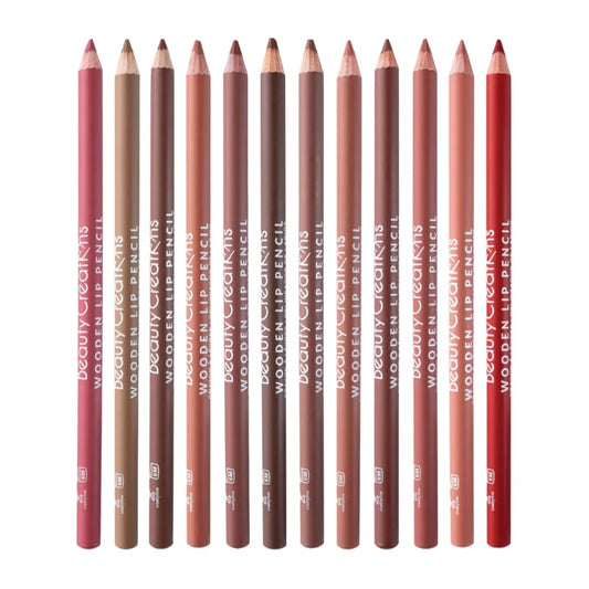 Wooden Lip Liner Set color swatches for shade selection and matching.