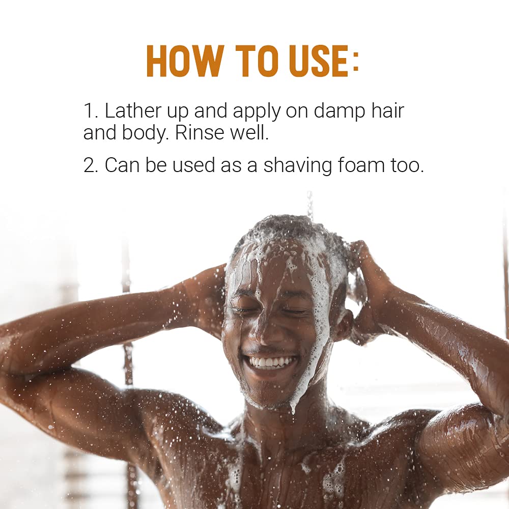 Woody's gentle cleanser bottle suits all hair and skin types for daily use