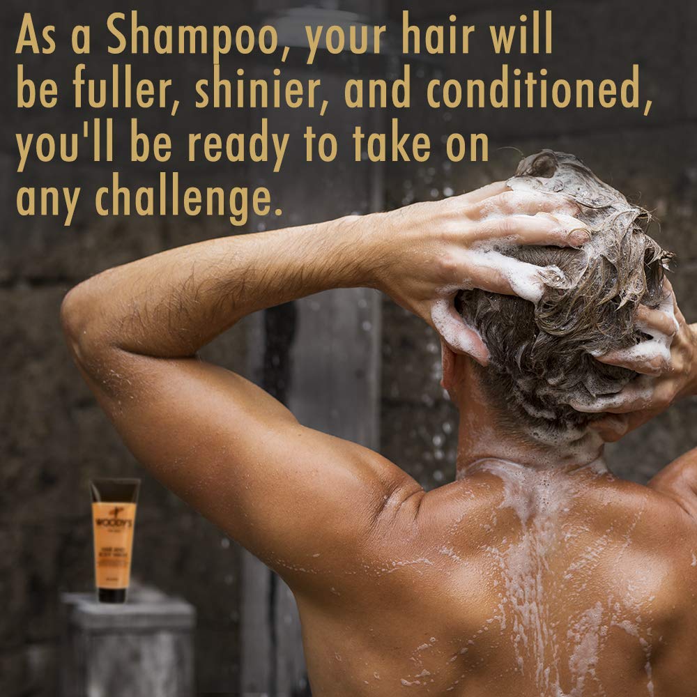 Woodys ginger root and green tea essence elevates refreshing grooming