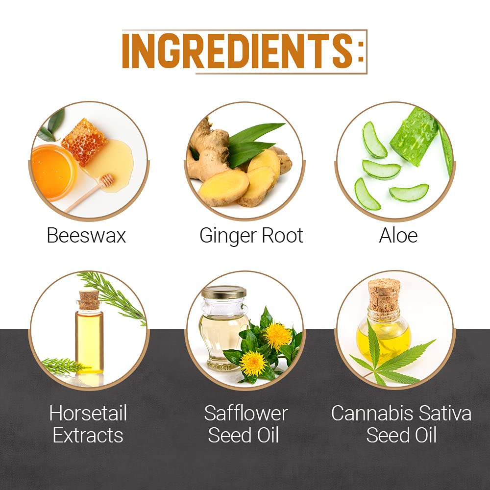 Woody's Headwax ingredients include ginger root and beeswax for hair-friendly care.