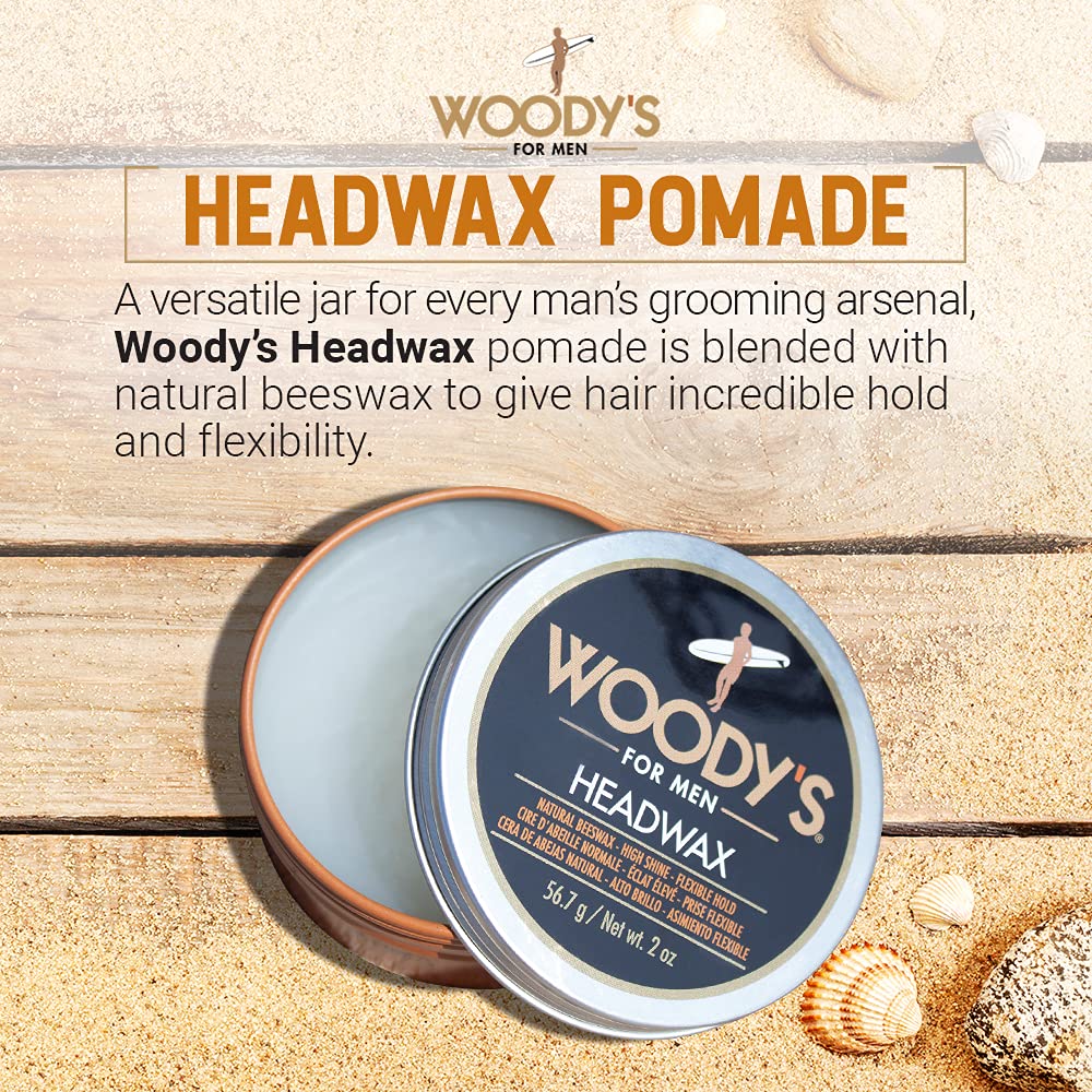 Woody's Headwax travel-size jar ready for on-the-go styling and shine.