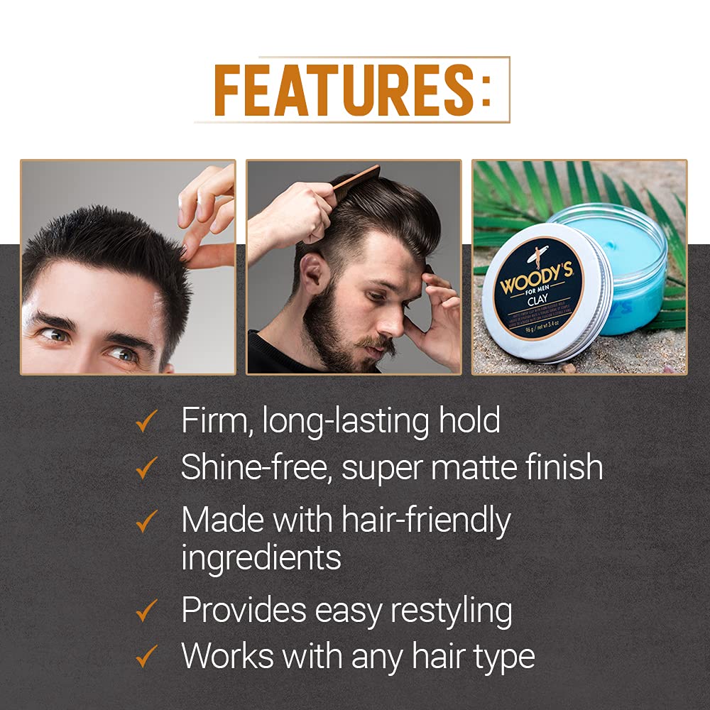 Woody's easy-apply formula glides through hair for quick styling