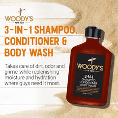 Woody's travel-size bottle for on-the-go cleansing