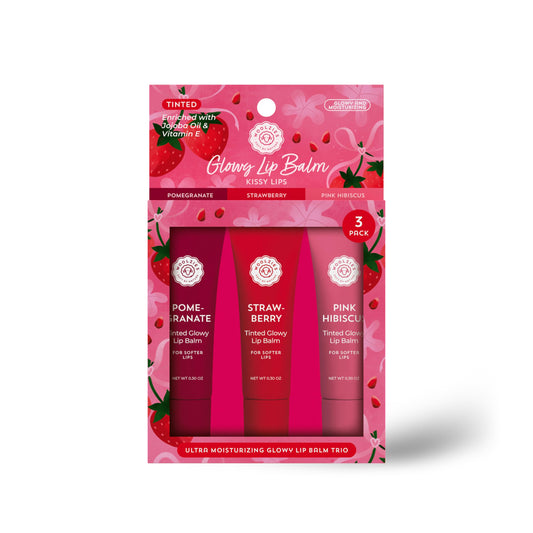 Woolzies tinted glowy lip balm trio delivers subtle shine and hydration.