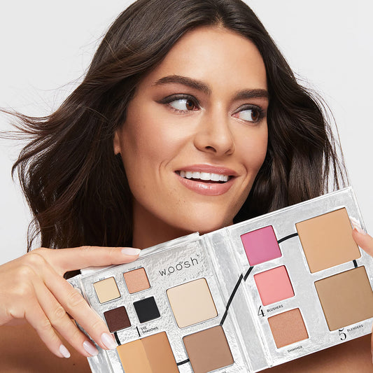 Woosh Fold Out Face Palette closed and travel-ready for busy days