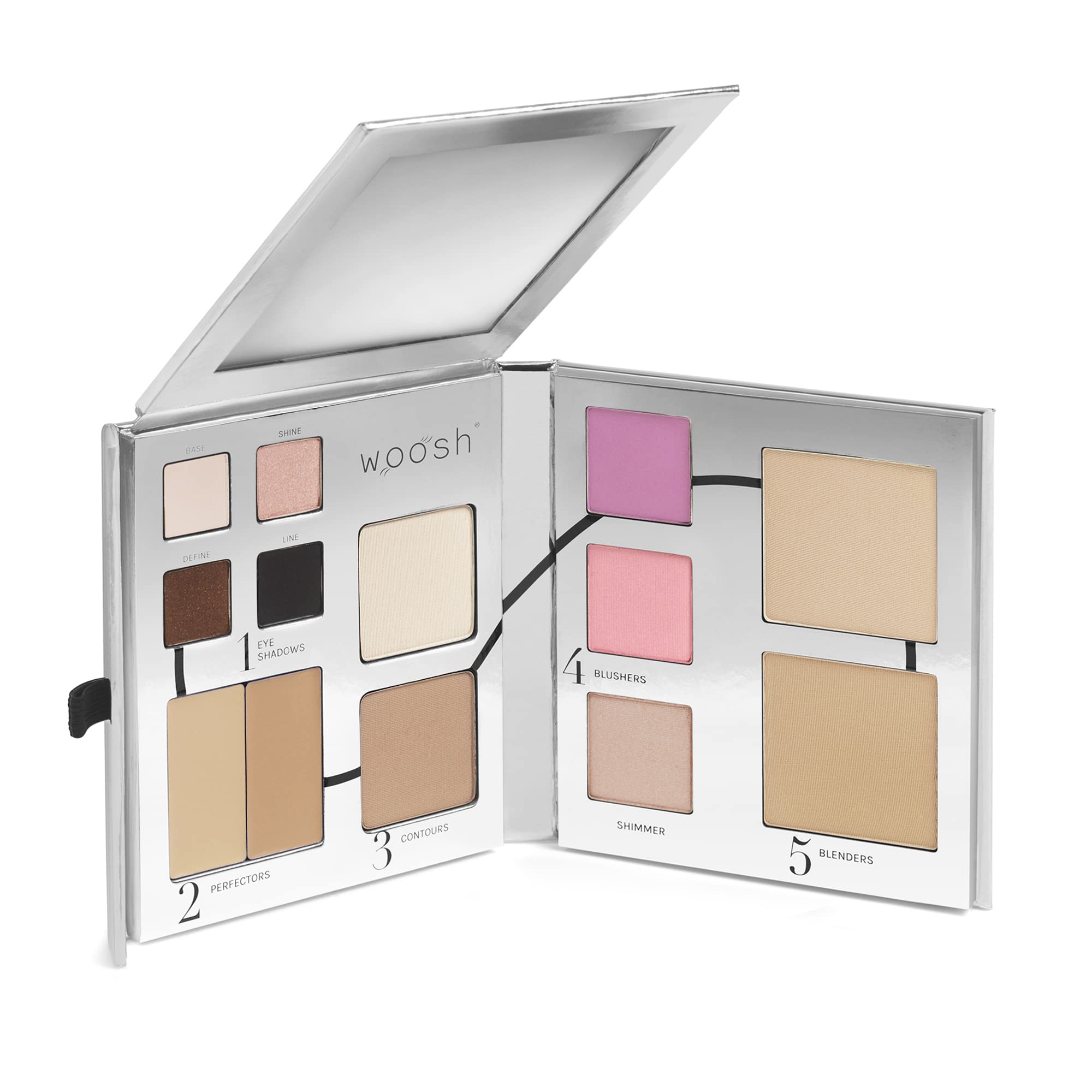 Woosh Fold-Out Face Palette compact for travel and all-in-one makeup