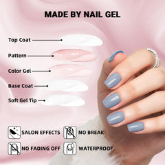 Included kit: 24 nails and tools for easy nail art
