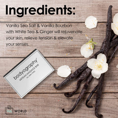 World Amenities Bodyography Blanc 1.8oz bar provides a silky cleanse