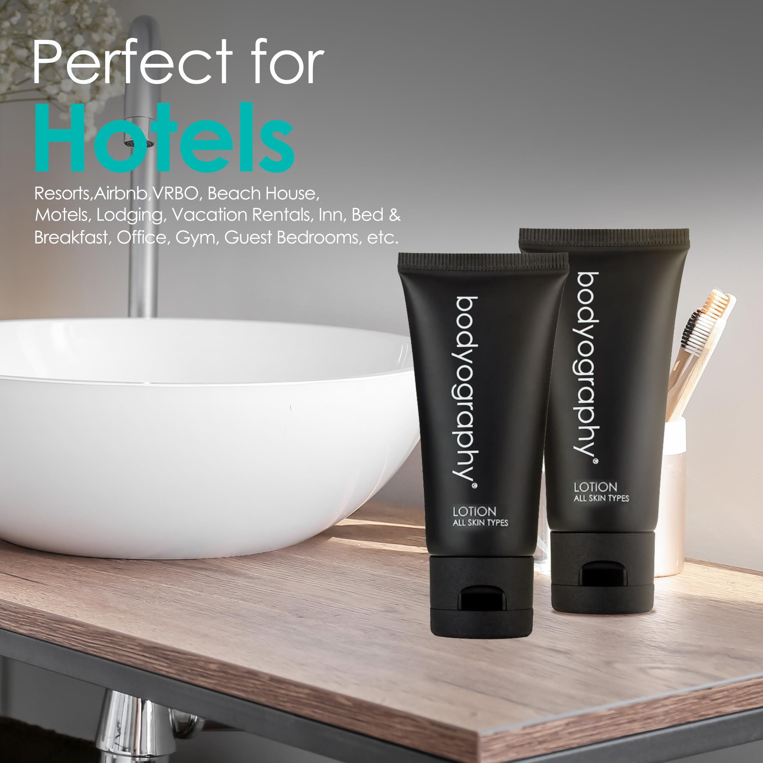 World Amenities Bodyography Lotion texture showing lightweight, non-greasy hydration