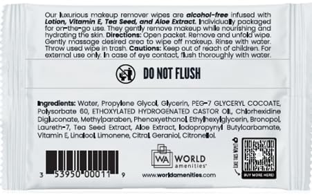World Amenities bulk 500 count wipes for guest rooms.