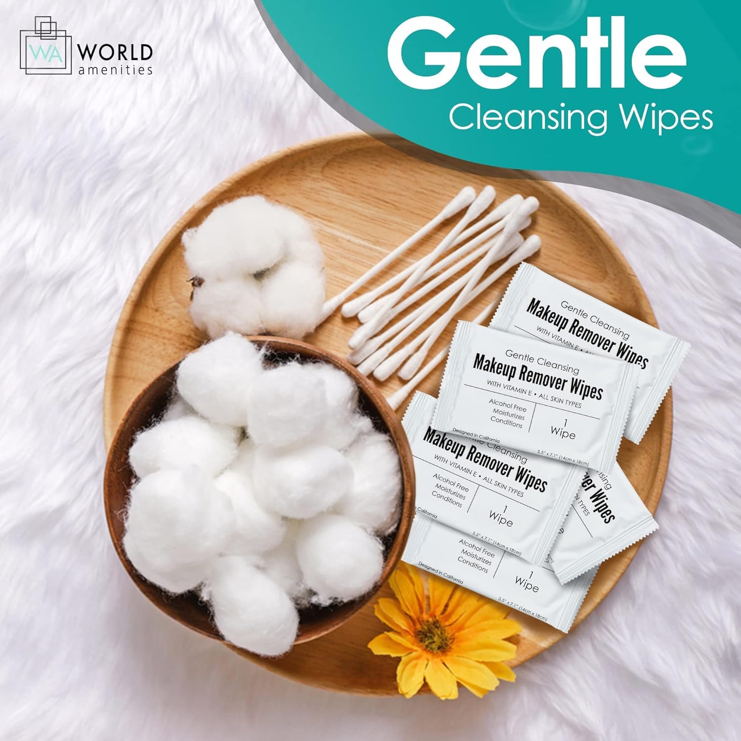 World Amenities cruelty-free wipes reflect ethical sourcing.