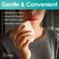 World Amenities individually wrapped wipes ensure hygiene during travel and stay.