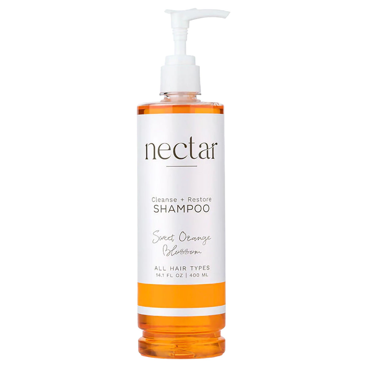 World Amenities Nectar pump bottle shampoo with orange-blossom fragrance for daily cleansing