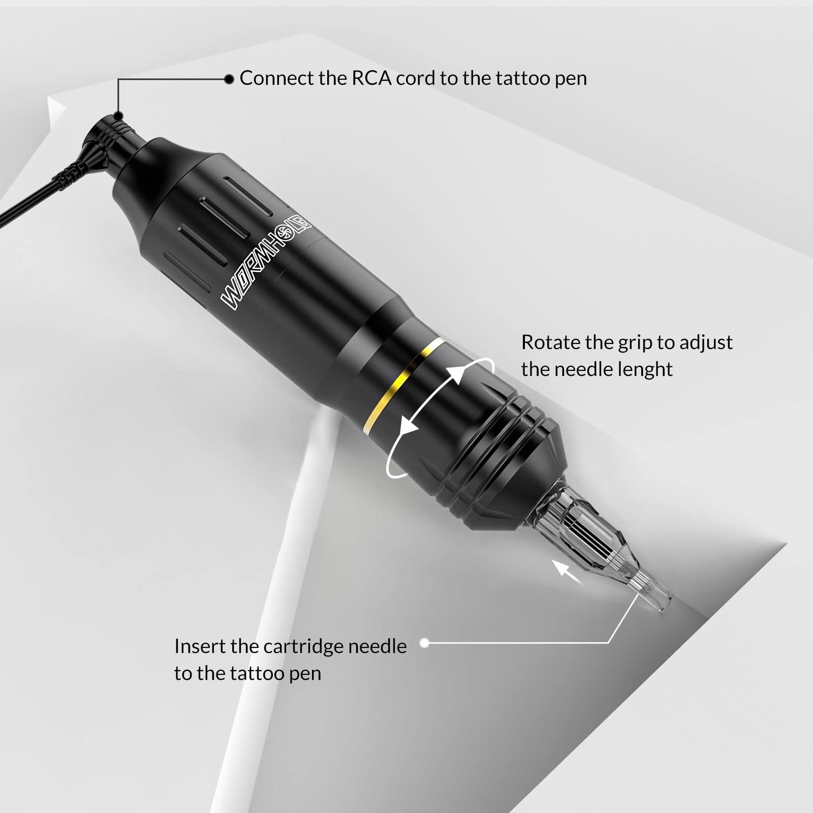 Wormhole twenty-cartridge needle set supports versatile tattoo styles.