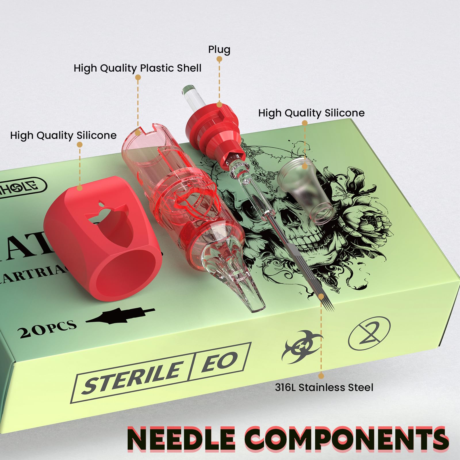 Wormhole Tattoo 1013M1 is compatible with many tattoo guns for versatility.