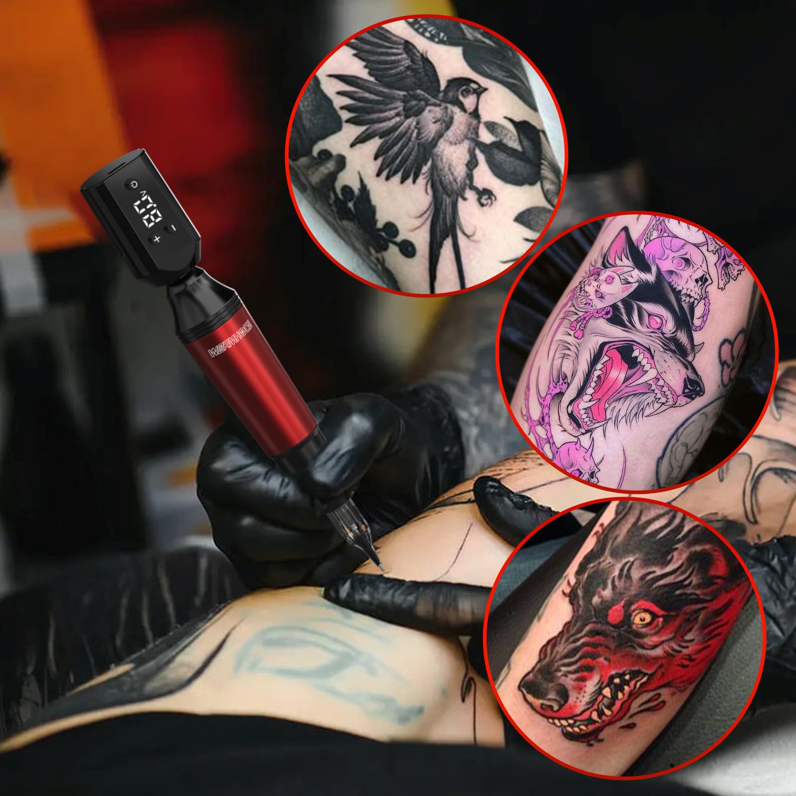 Wormhole tattoo accessories pack included for a complete practice kit.