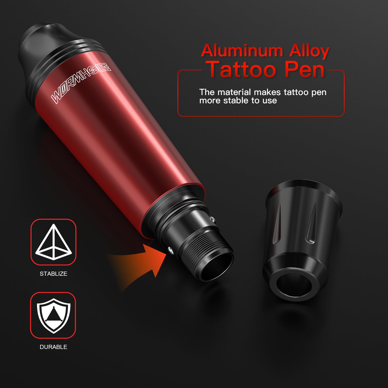 Wormhole tattoo foot pedal for hands-free control during sessions.